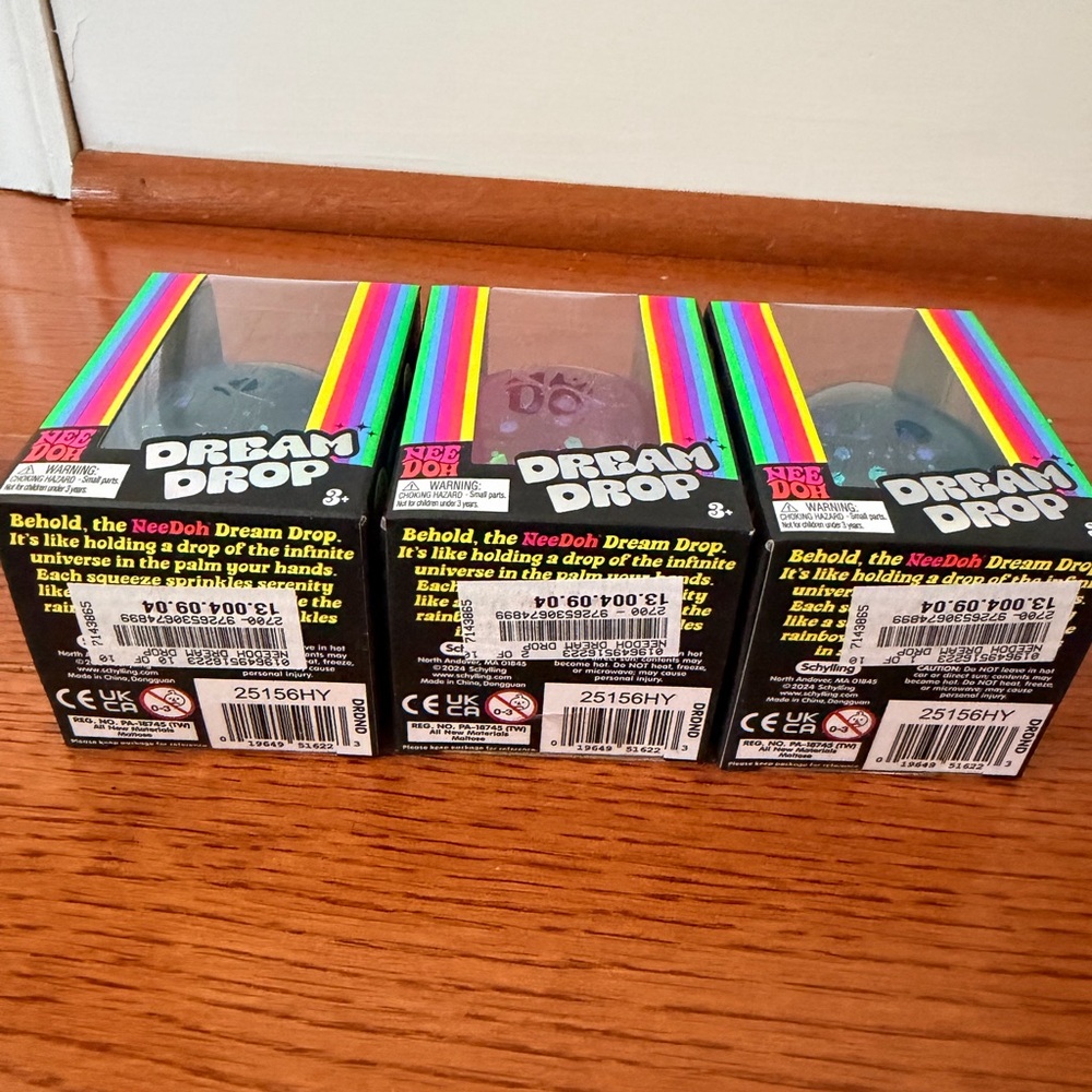 New! 3 NeeDoh Dream Drop Glitter Squish Toy - Picture 2 of 2